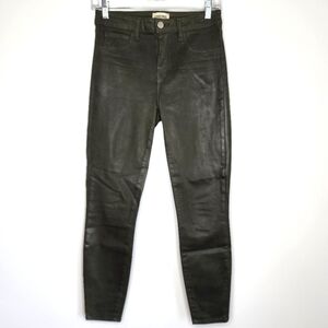 L'agence Margot Skinny High Rise Pants Cropped Army Coated 26